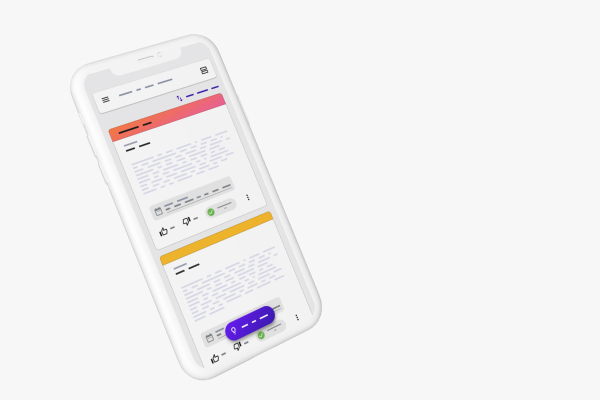 A mobile phone mockup with the Oksa app prototype on it