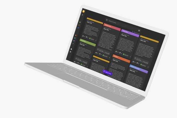 A laptop mockup with the Oksa app prototype on it